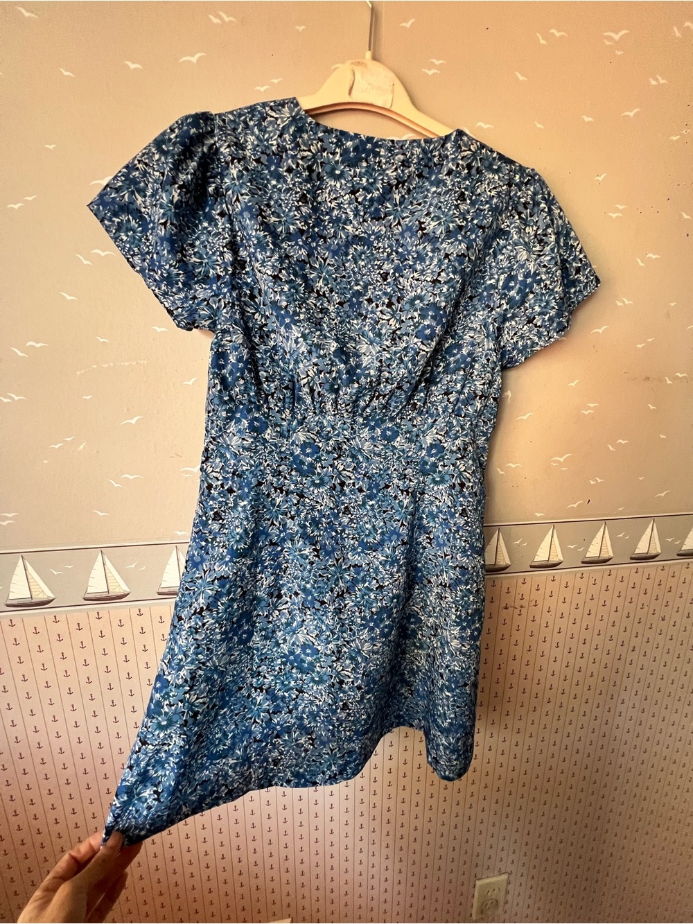 Ciao Lucia Blue Floral Button-Front Dress - Picture 5 of 5